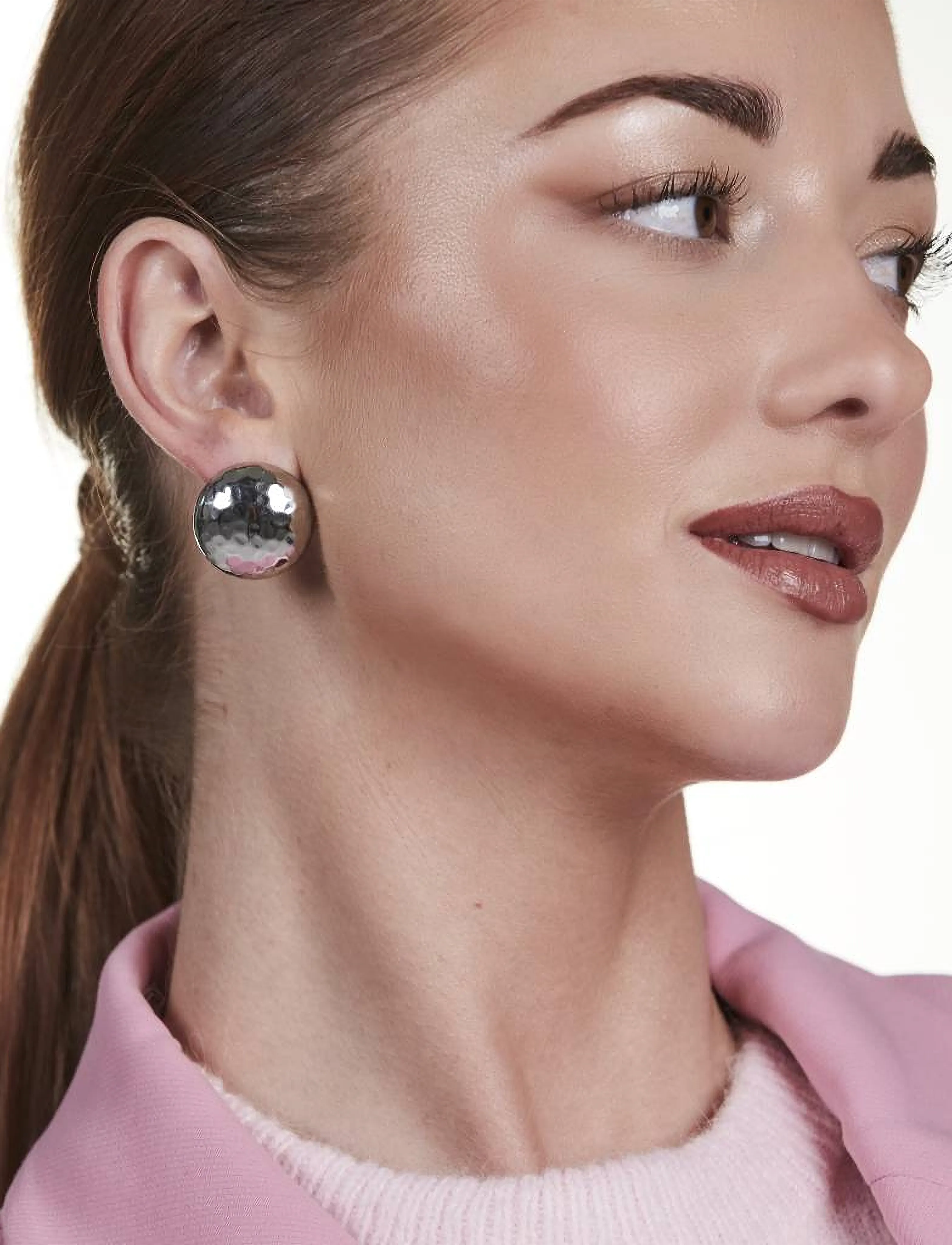 By Jolima Retro Earring, One Size, Earrings, Silber - Studs, Frauen