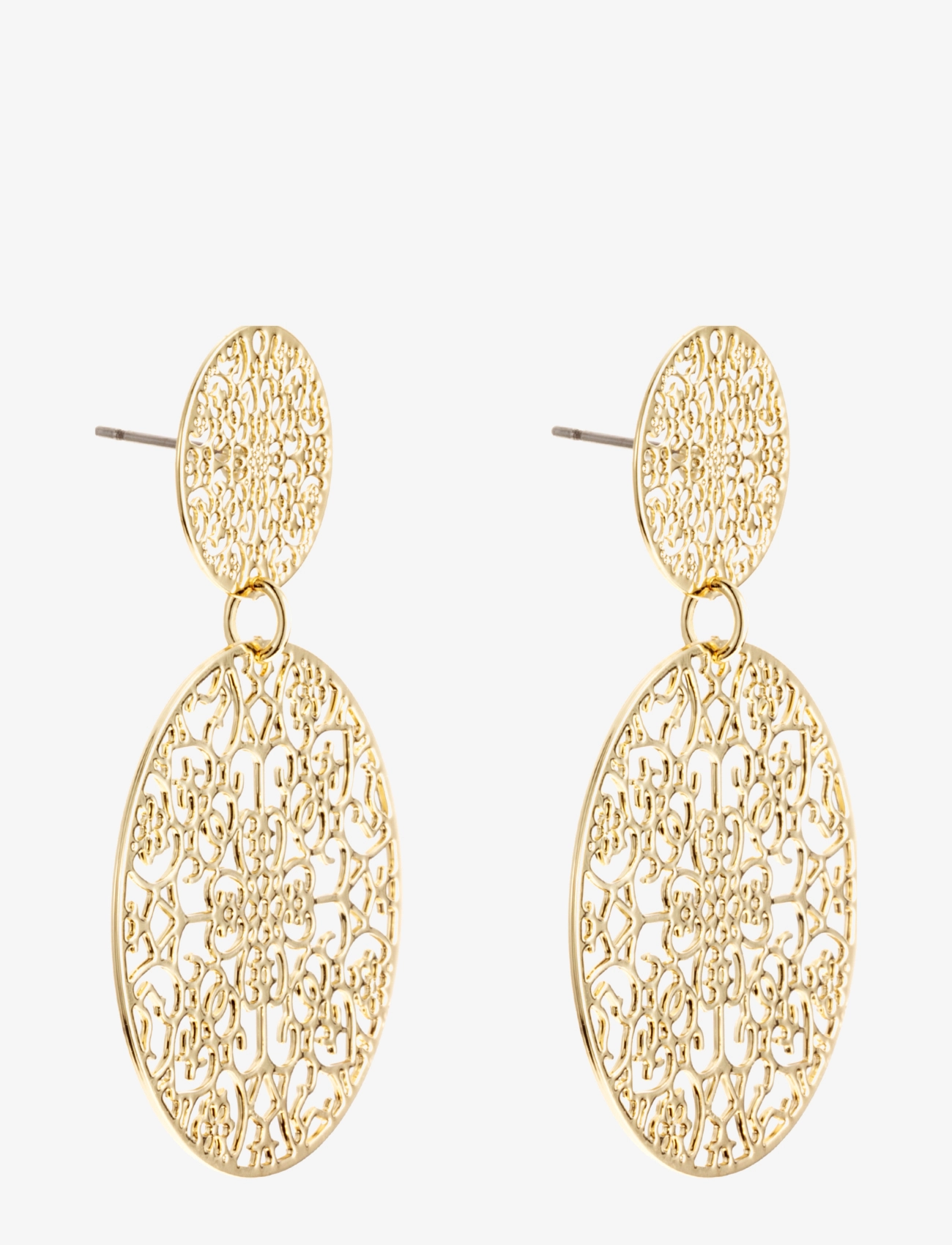 By Jolima - Double spinn earring - pendant earrings - gold - 2