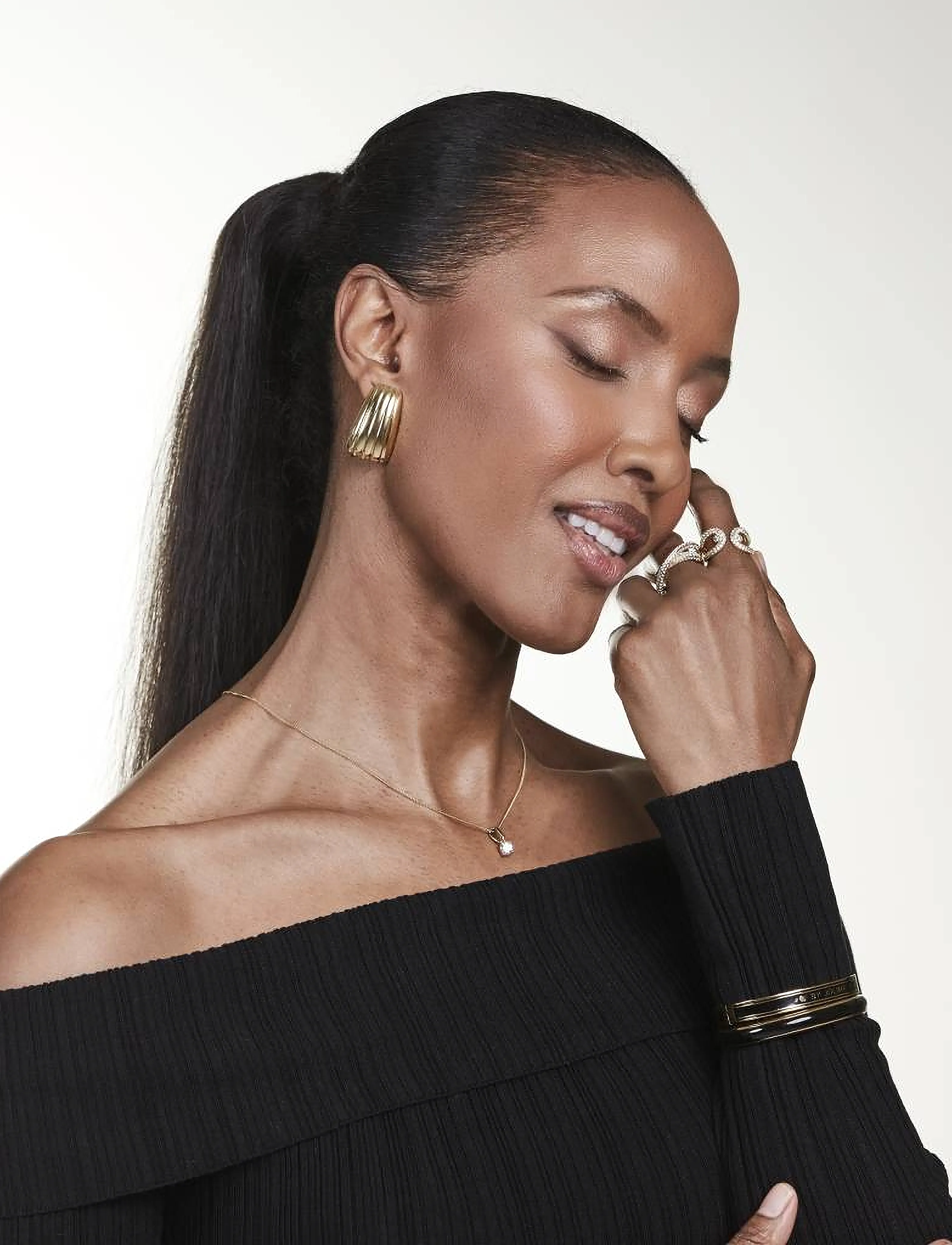 By Jolima Rimini Earring Large Gold, One Size, Earrings, Gold - Statment Frauen