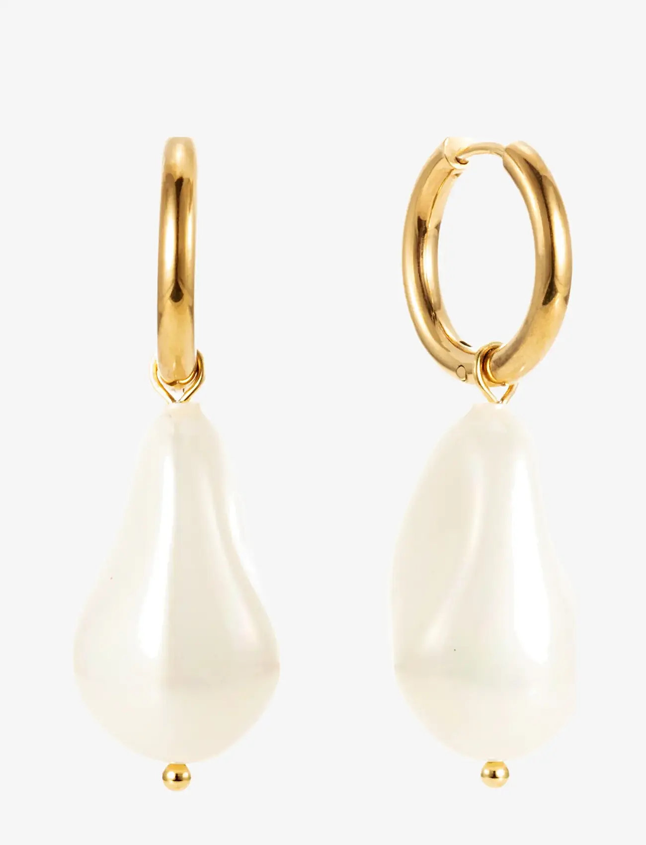 By Jolima - Palma huggie - pearl earrings - gold - 1