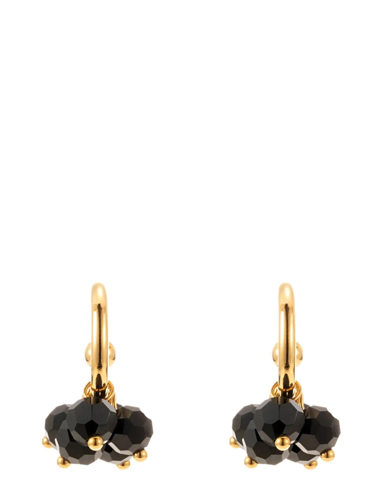 By Jolima - Palma mini hoop - pärlörhängen - black - 1