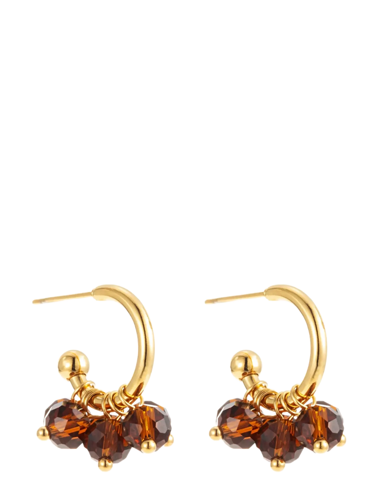 By Jolima - Palma mini hoop - pearl earrings - brown - 2