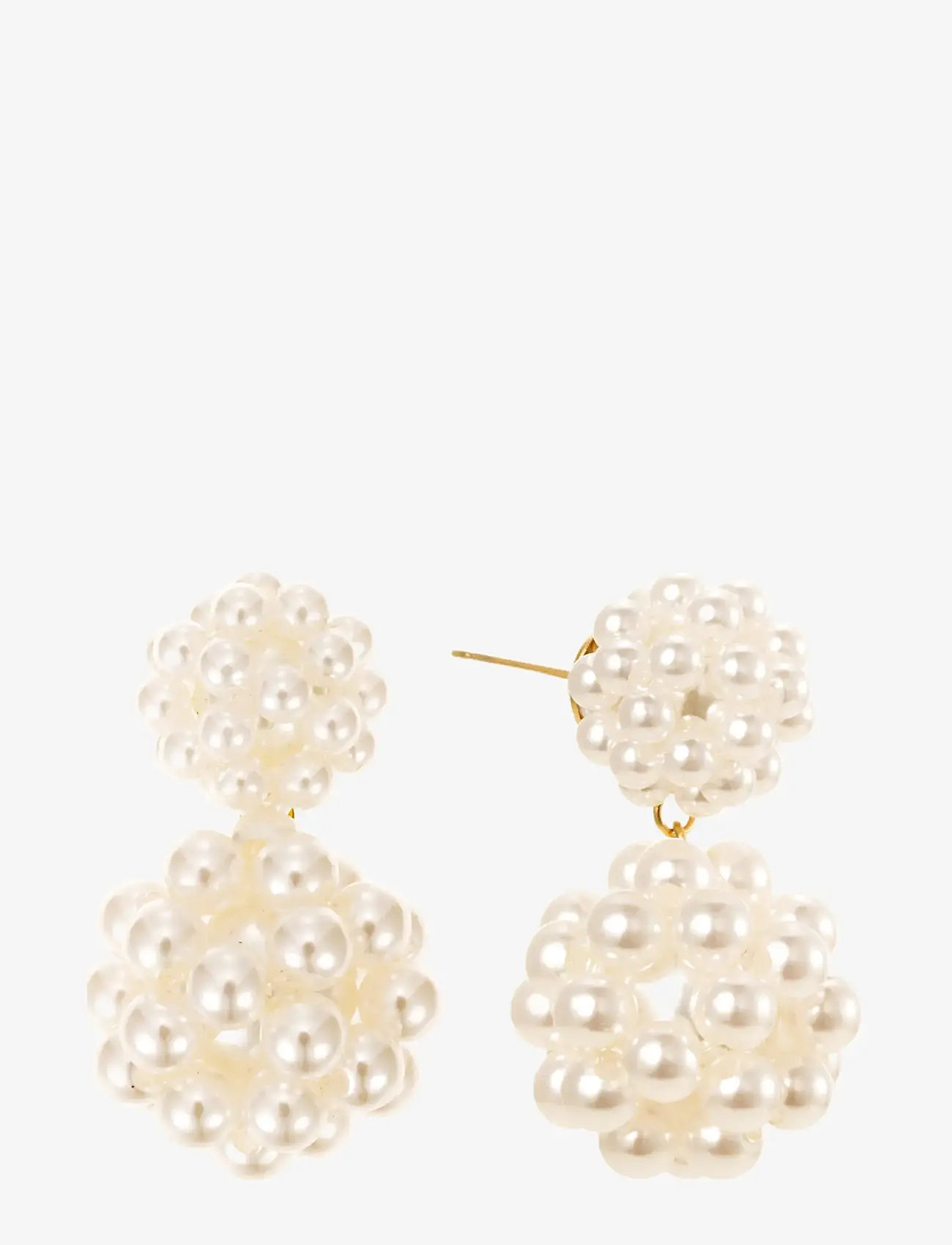 By Jolima - Pearl double bead earring - pearl earrings - white - 1
