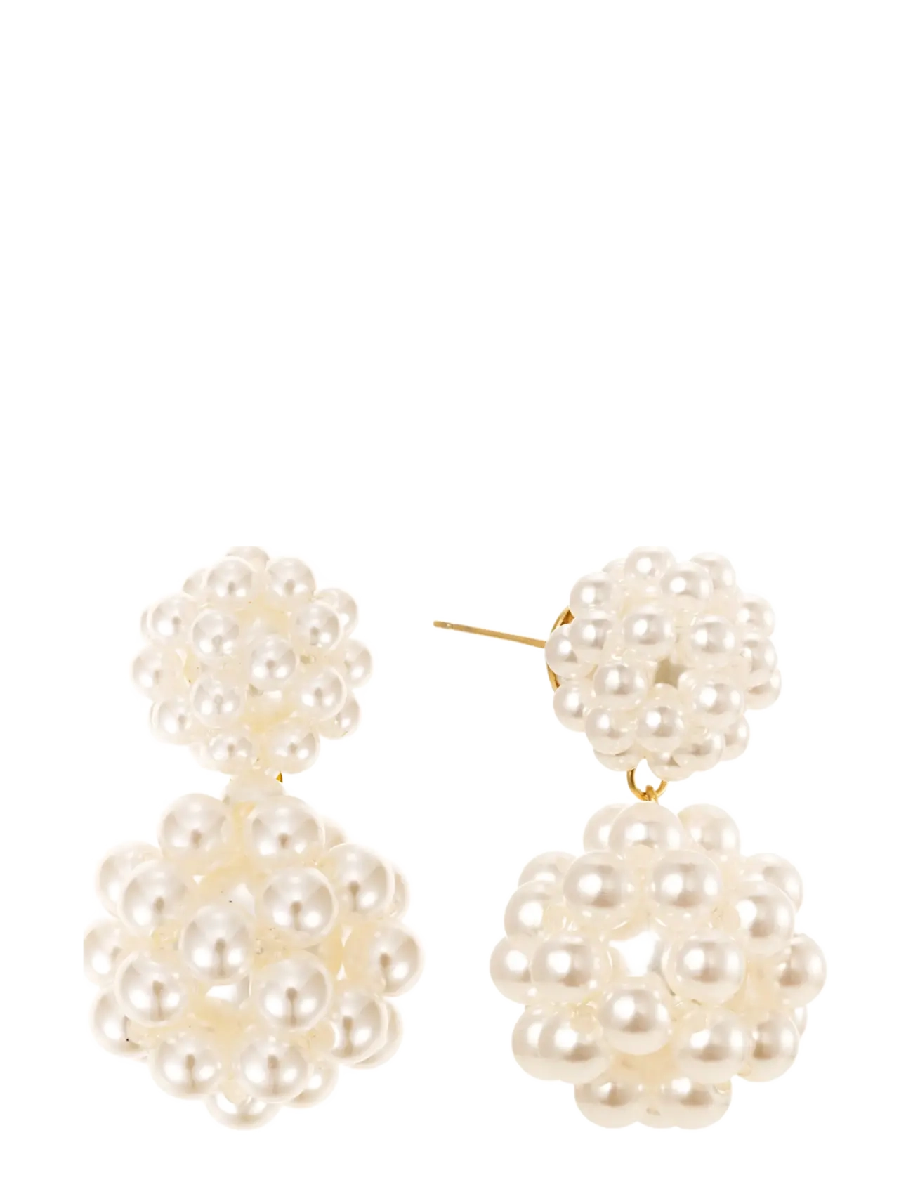 By Jolima Pearl double bead earring - Konfirmation - WHITE / white