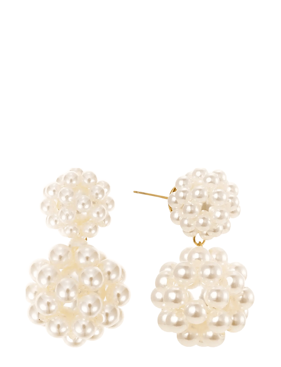 By Jolima - Pearl double bead earring - boucles d'oreilles en perles - white - 1