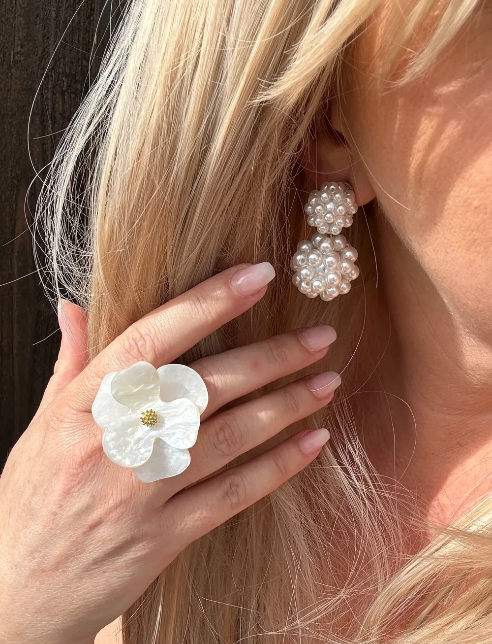 By Jolima - Pearl double bead earring - perlenohrringe - white - 0