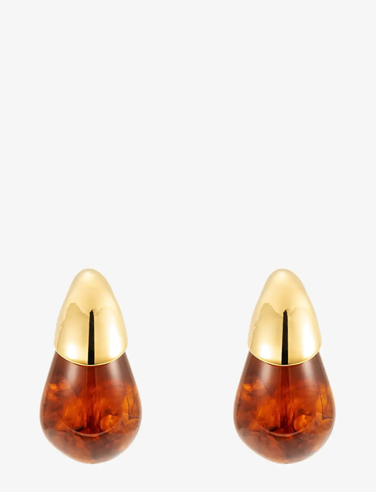 By Jolima - Drop resin earring - hangandi eyrnalokkar - brown - 2