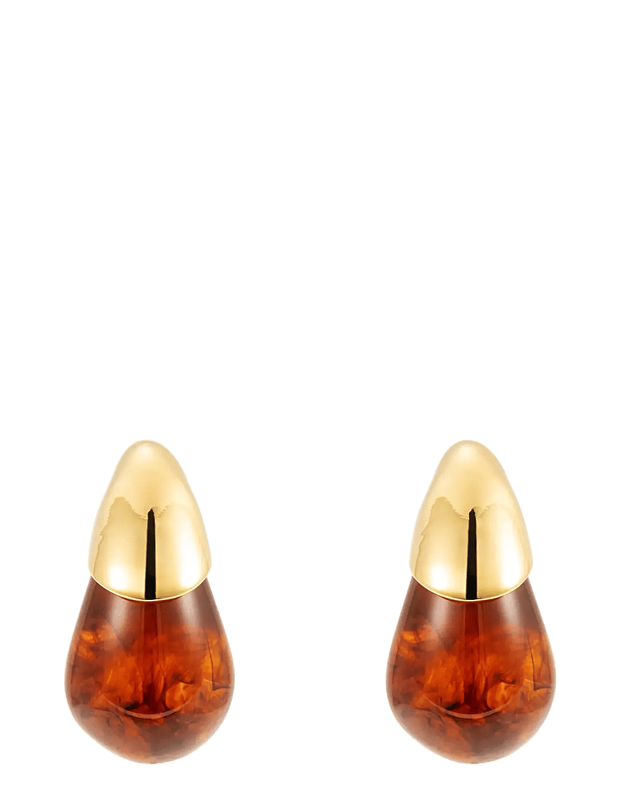 By Jolima - Drop resin earring - pendant earrings - brown - 2