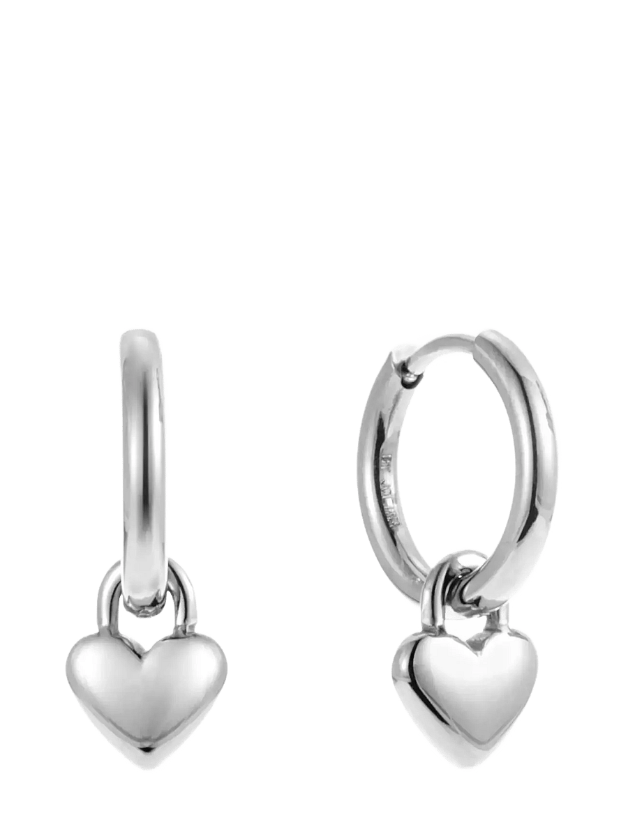 By Jolima - Heart locker huggie - kreolen - silver - 1