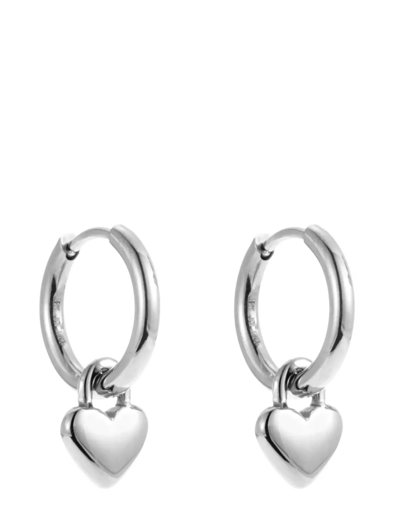 By Jolima - Heart locker huggie steel - creoler & hoops - silver - 2