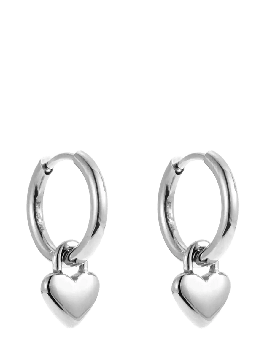By Jolima - Heart locker huggie - kreolen - silver - 2