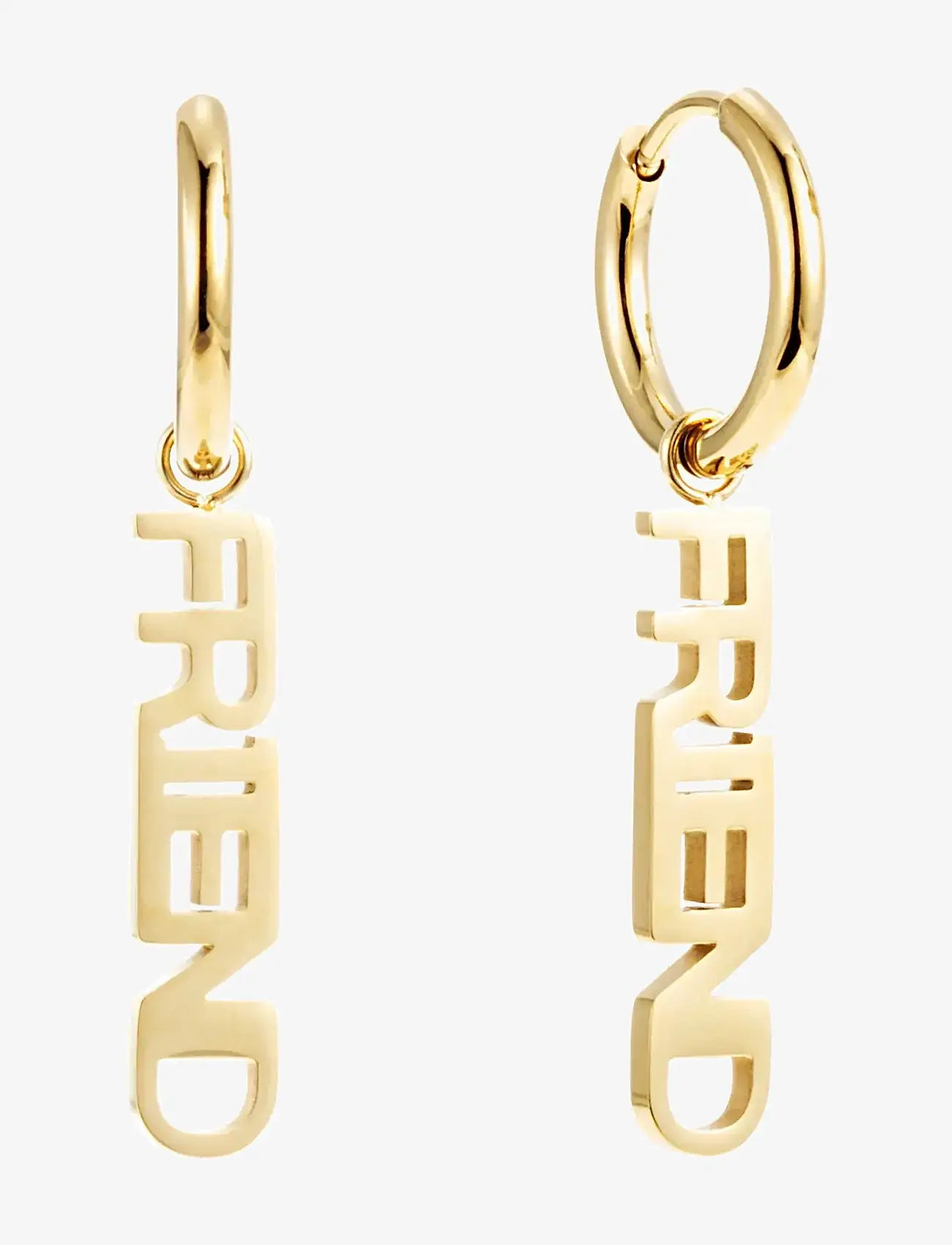 By Jolima - Friend huggie - Øreringe med vedhæng - gold - 1