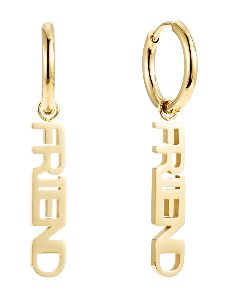 By Jolima - Friend huggie - Øreringe med vedhæng - gold - 1