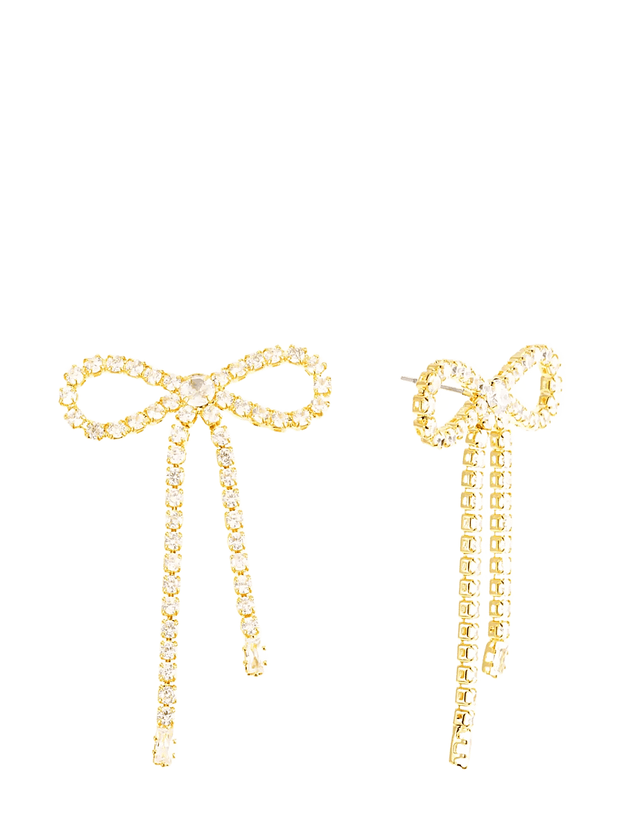 By Jolima - Bow crystal large earring - statement-ohrringe - gold - 1