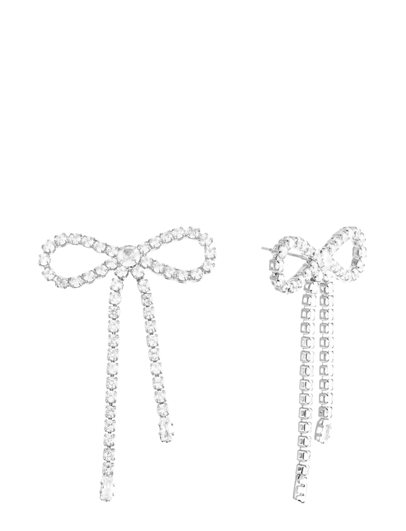 By Jolima - Bow crystal large earring - silver - 2