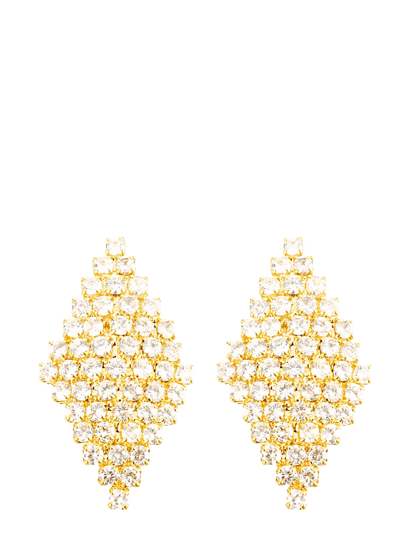 By Jolima - Pointy small crystal earring - gold - 1