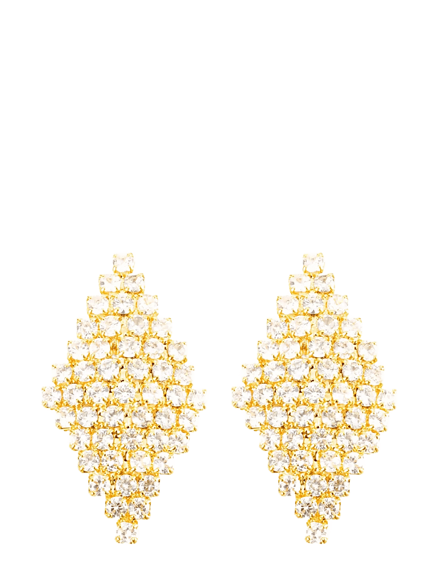 By Jolima - Pointy small crystal earring - gold - 1