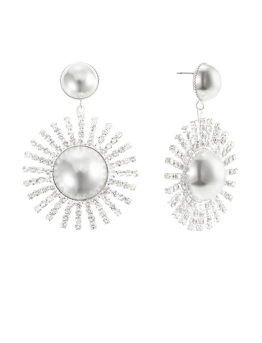 By Jolima - Glow earring crystal steel - oorhangers - silver - 1