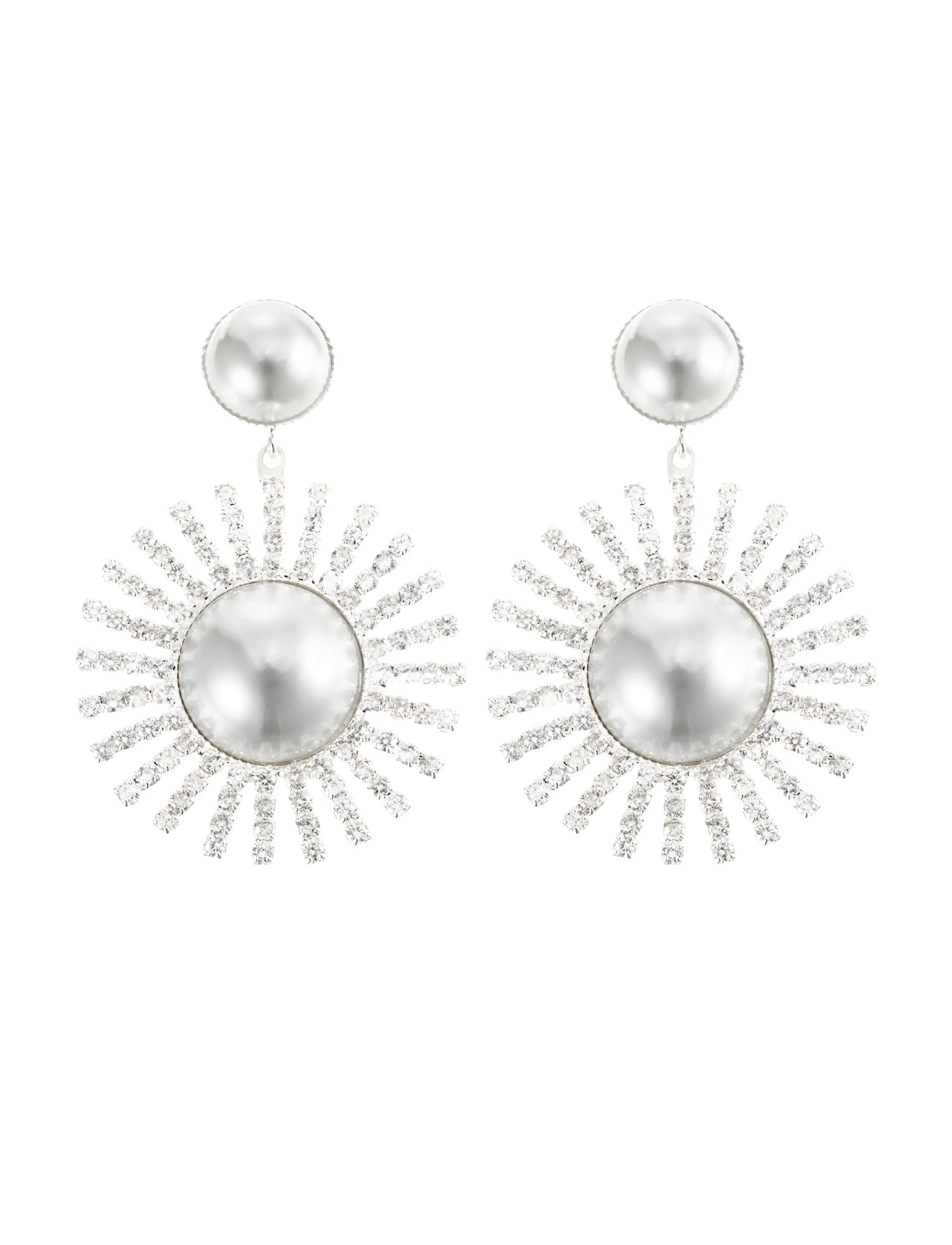 By Jolima - Glow earring crystal steel - oorhangers - silver - 2