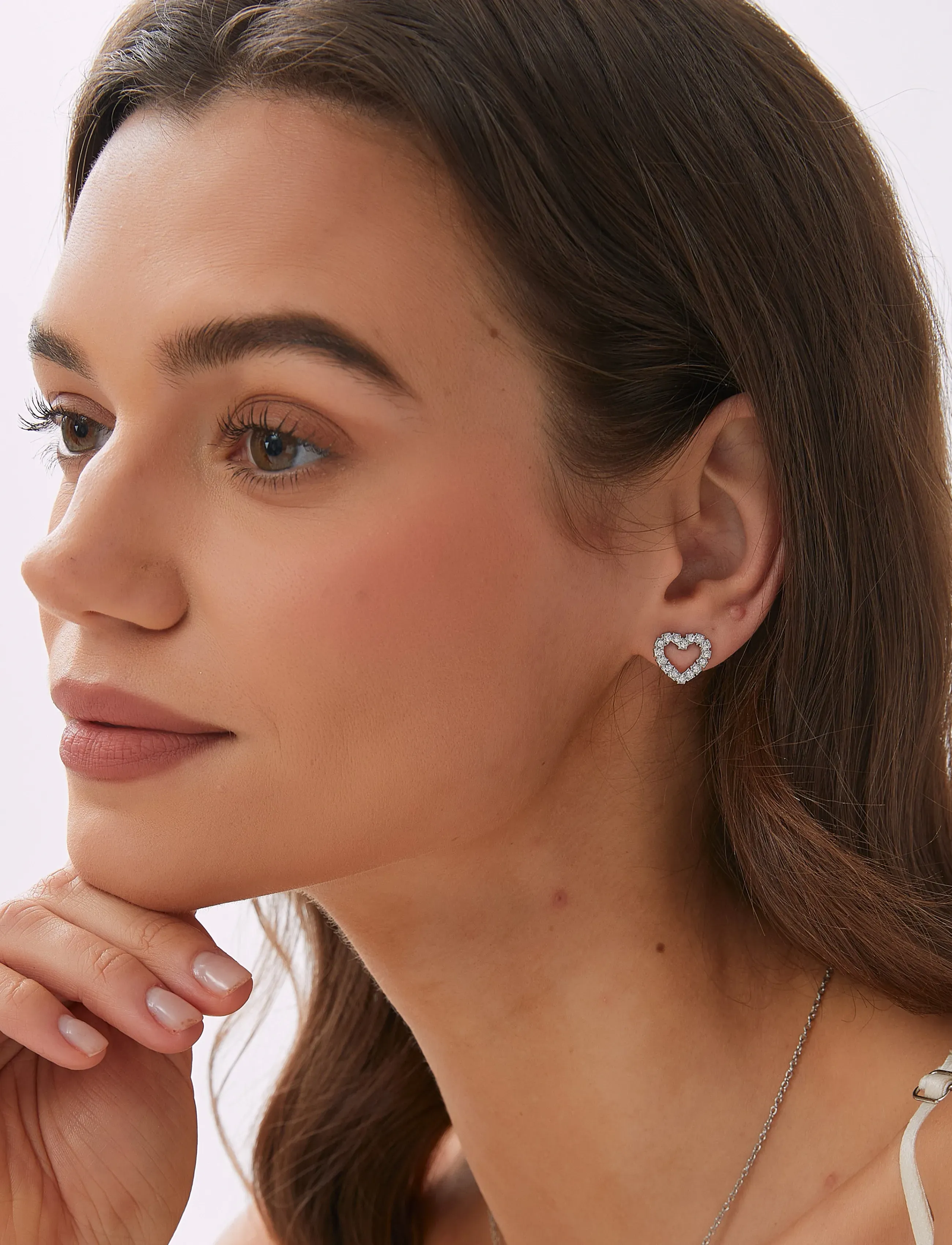 By Jolima Valentina Studs, One Size 1 cm, Silver, Øreringe > Ørestikker, Dame