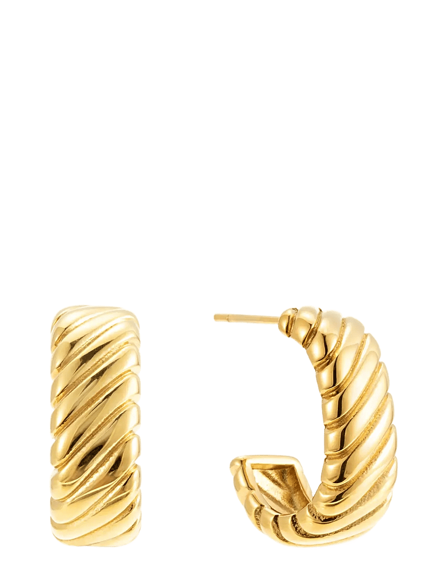By Jolima - Swirl hoop - auskarai rinkutės - gold - 1