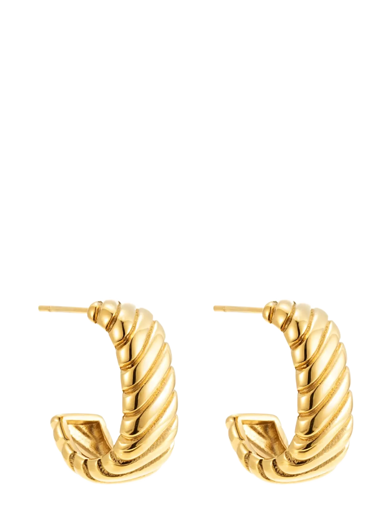 By Jolima - Swirl hoop - lanko formos auskarai - gold - 2