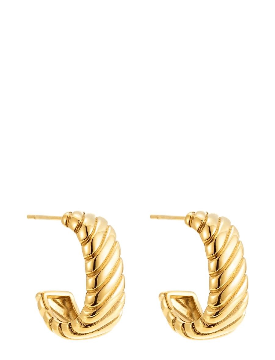 By Jolima - Swirl hoop - auskarai rinkutės - gold - 2