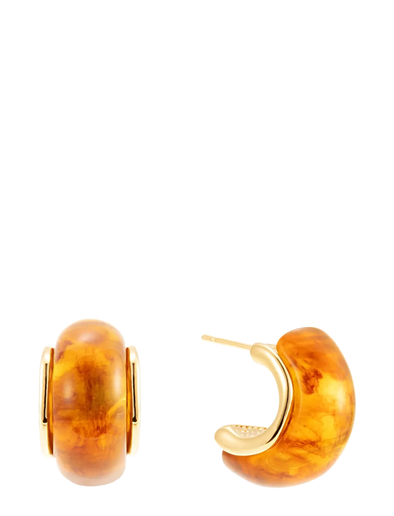 BY JOLIMA Braun Resin Hoop Gold - One Size 1 - Damen