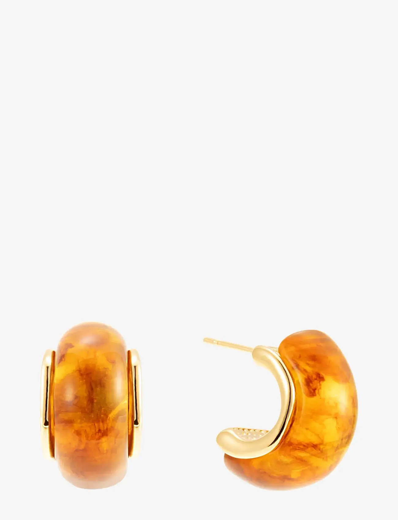 By Jolima - Brown resin hoop - creoler & hoops - gold - 1
