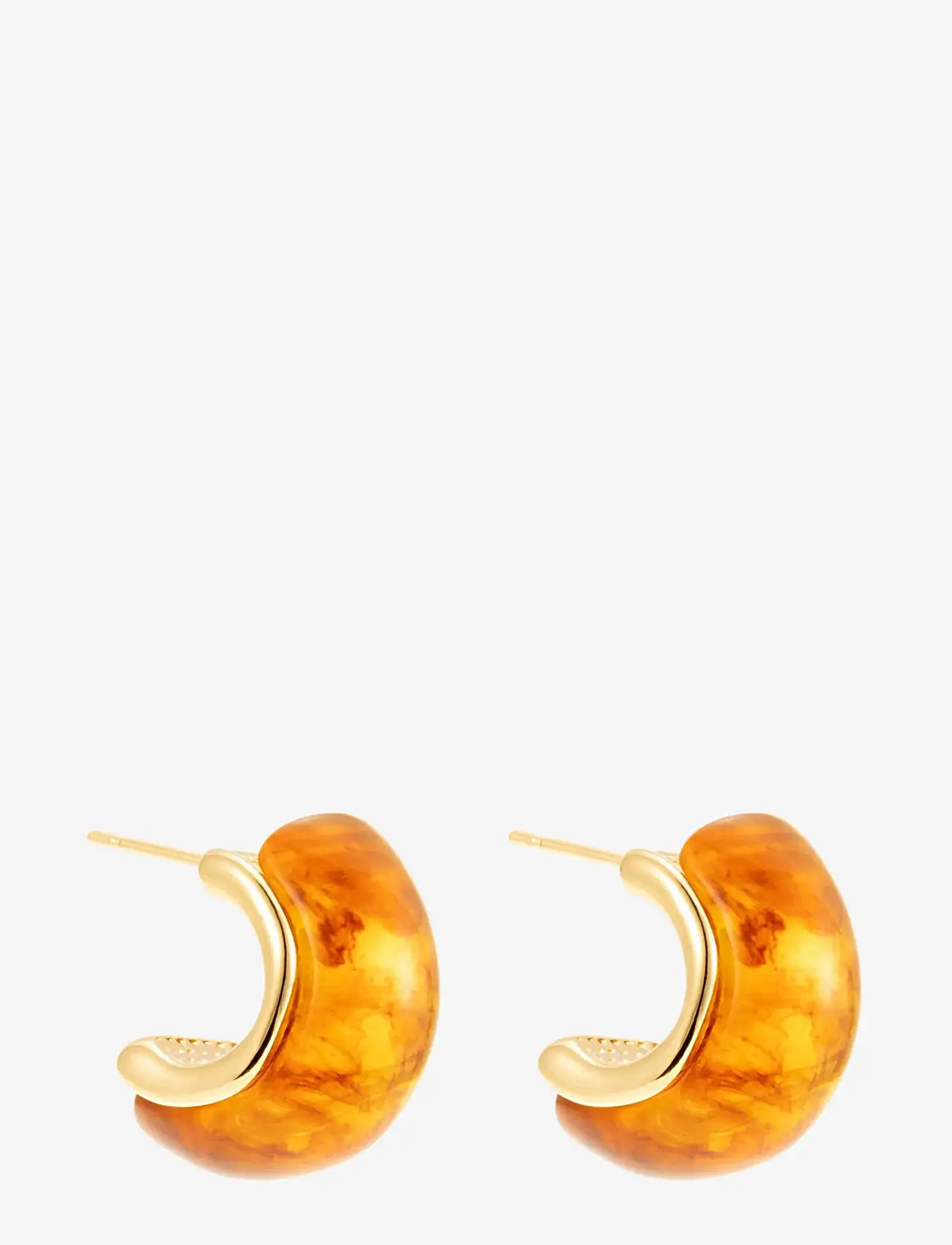 By Jolima - Brown resin hoop - creoler & hoops - gold - 2