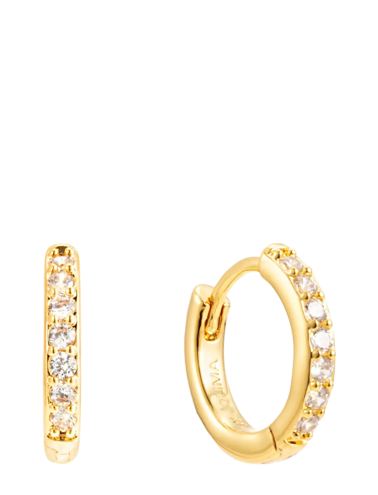 By Jolima Verona crystal small hoop - Officewear - GOLD / gold