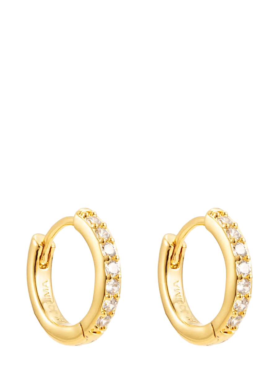 By Jolima - Verona crystal small hoop - auskarai rinkutės - gold - 2