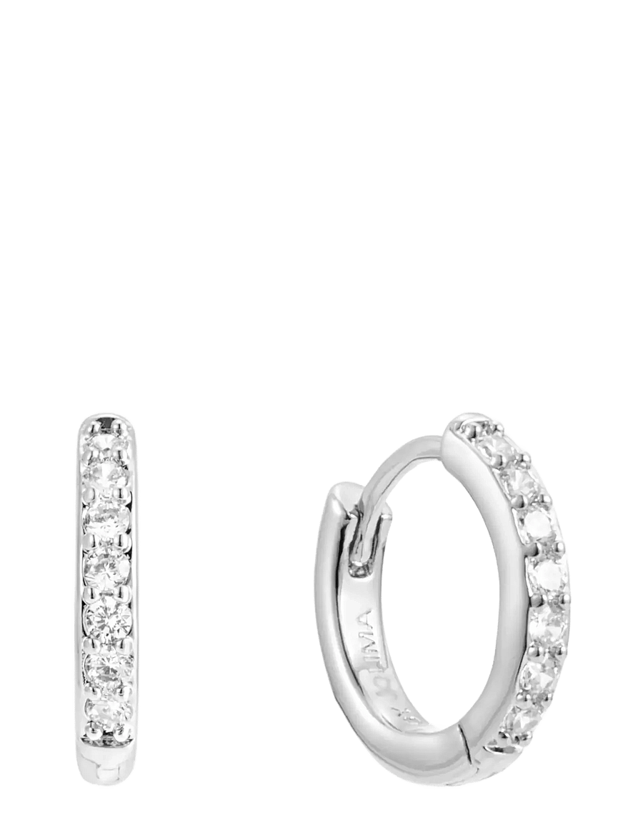 By Jolima - Verona crystal small hoop - hoops - silver - 1