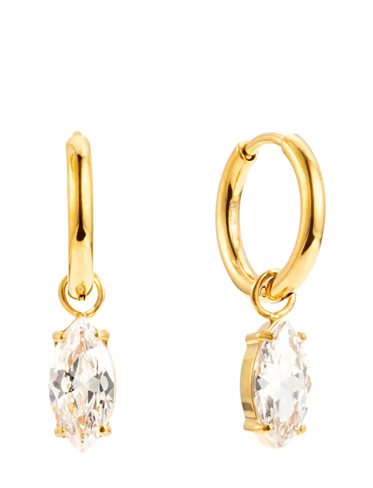 By Jolima Teardrop huggie - Hoops - GOLD / gold