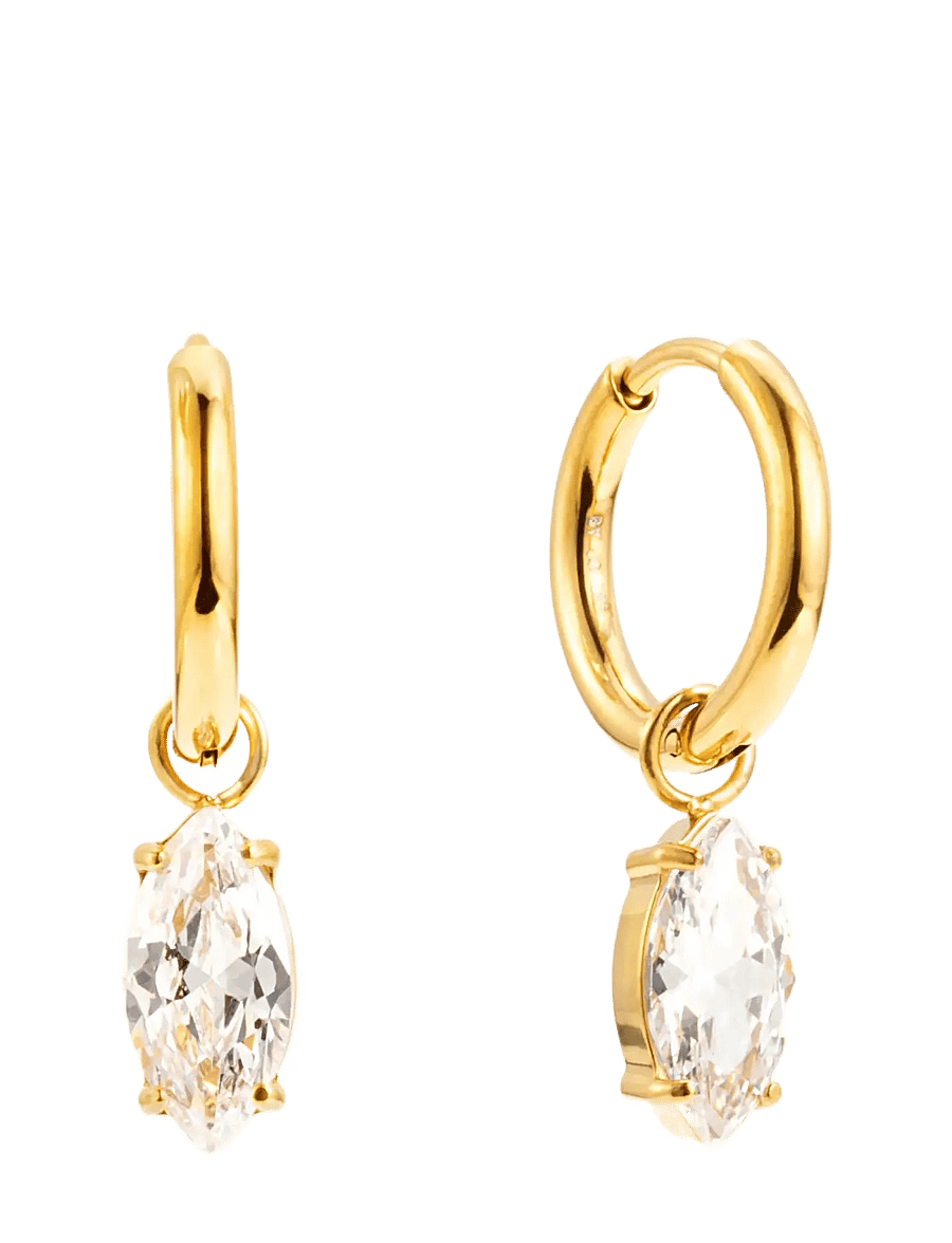 By Jolima - Teardrop huggie - Øreringe med vedhæng - gold - 1
