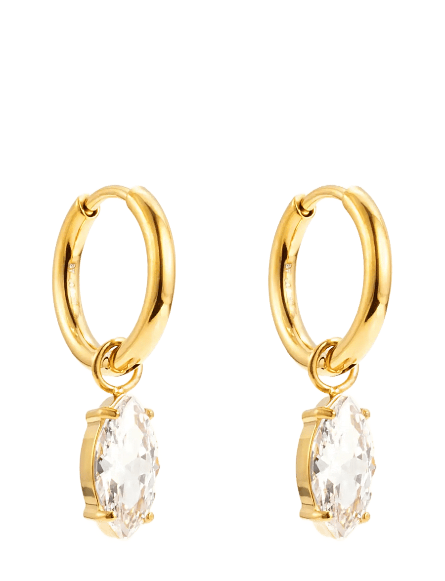 By Jolima - Teardrop huggie - Øreringe med vedhæng - gold - 2