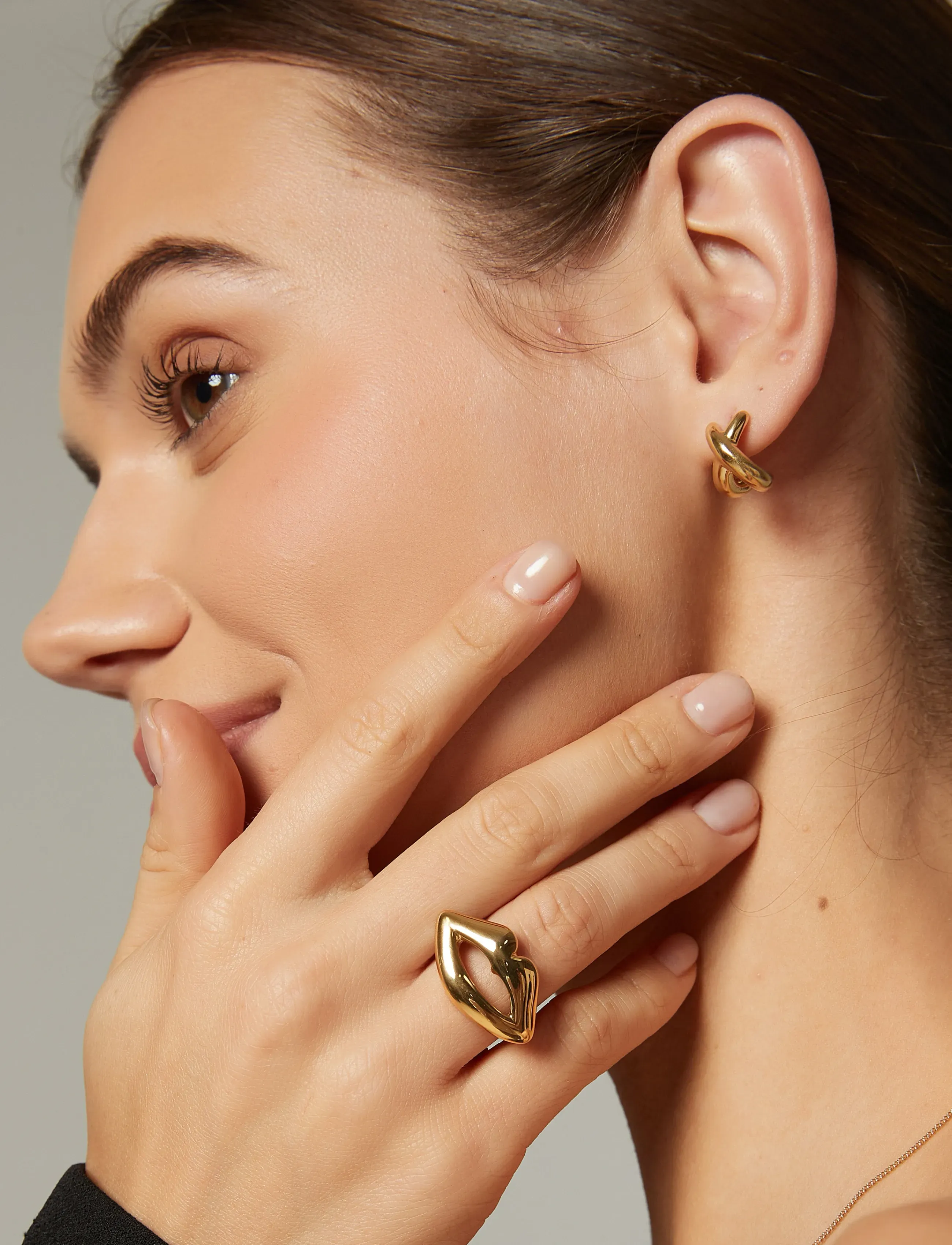 By Jolima Twinny Earring, One Size 1, Earrings, Gold - Studs, Frauen