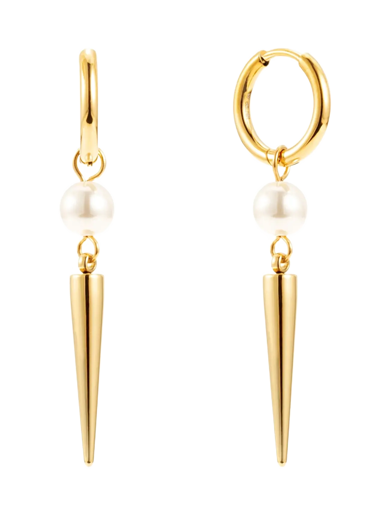 By Jolima Peak huggie pearl - Officewear - GOLD / gold