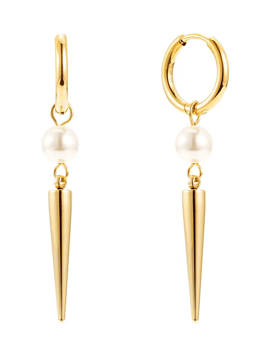 By Jolima - Peak huggie pearl - perlenohrringe - gold - 1