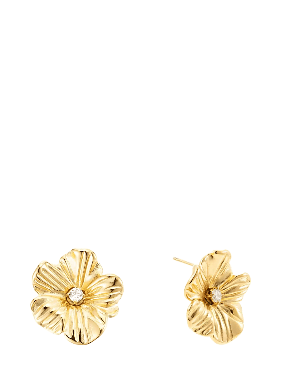 By Jolima - Daisy crystal earring - studs örhängen - gold - 2