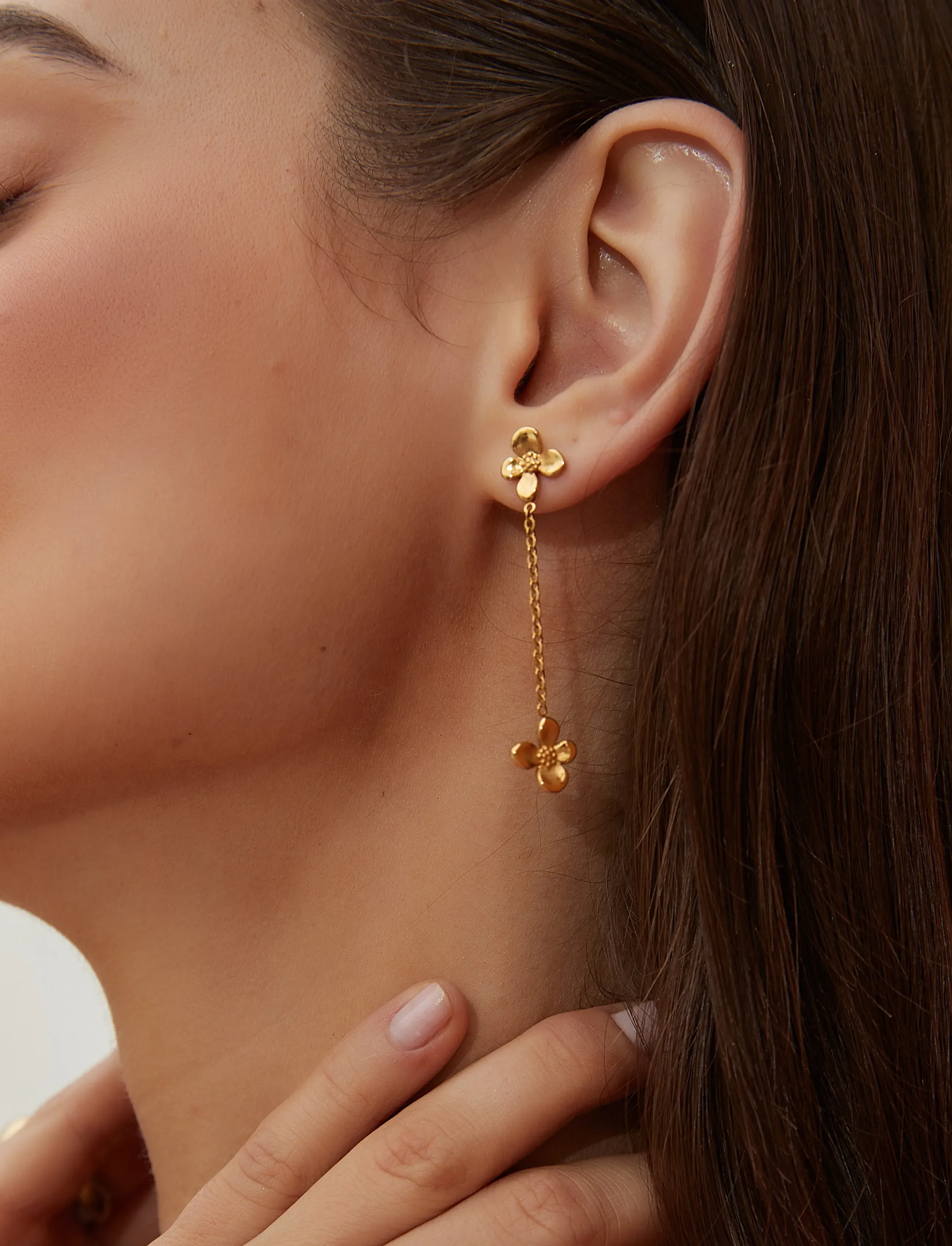 By Jolima Rosie Pendant Earring, One Size 5 cm, Earrings, Gold - Pendants Frauen