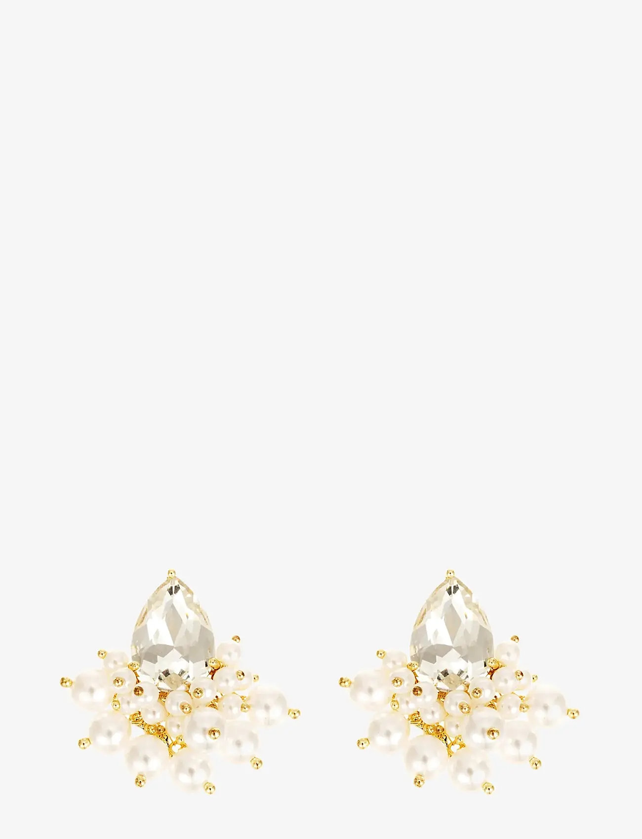 By Jolima - Pearl and crystal earring - perlenohrringe - gold - 1