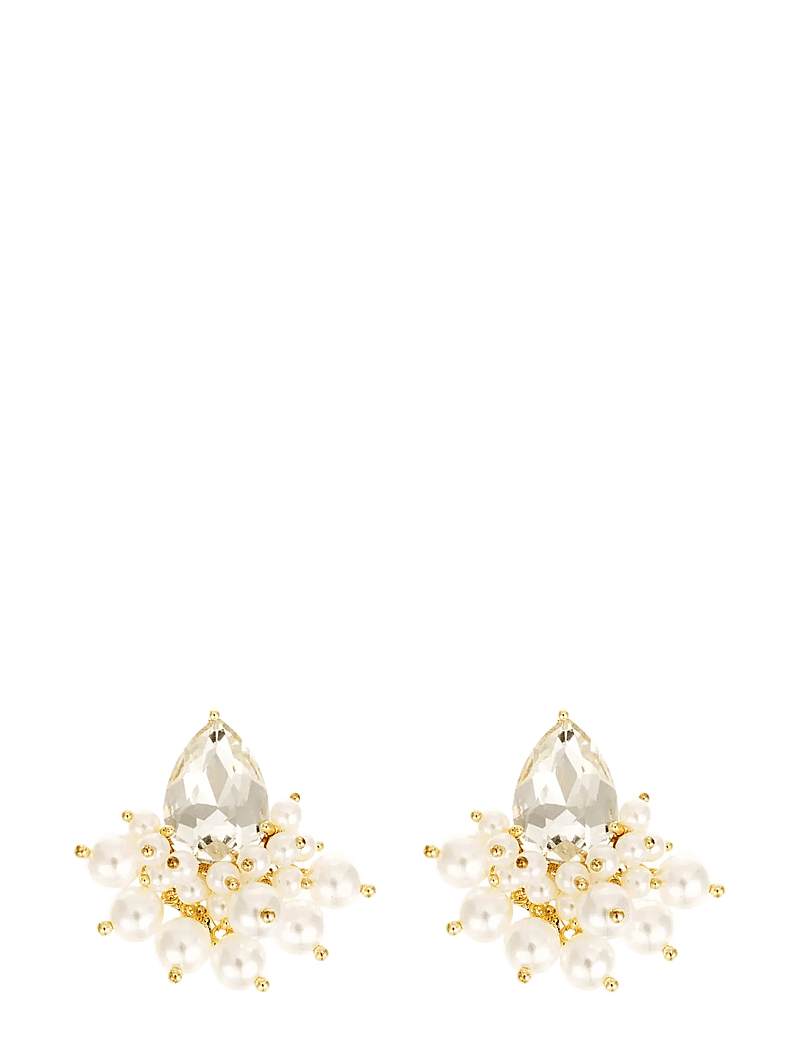 By Jolima - Pearl and crystal earring - perlenohrringe - gold - 1