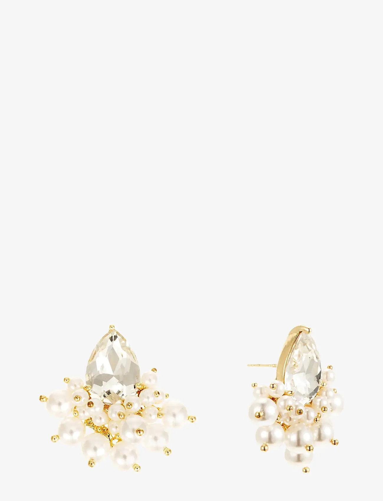 By Jolima - Pearl and crystal earring - perlenohrringe - gold - 2