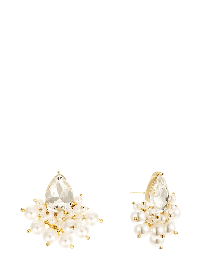 By Jolima - Pearl and crystal earring - perlenohrringe - gold - 2