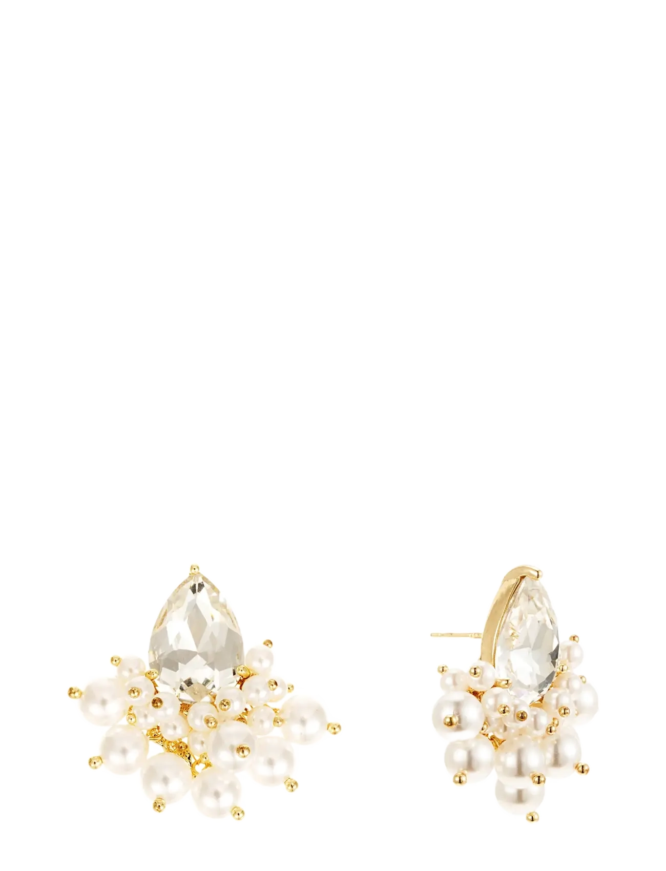 By Jolima - Pearl and crystal earring - boucles d'oreilles en perles - gold - 2