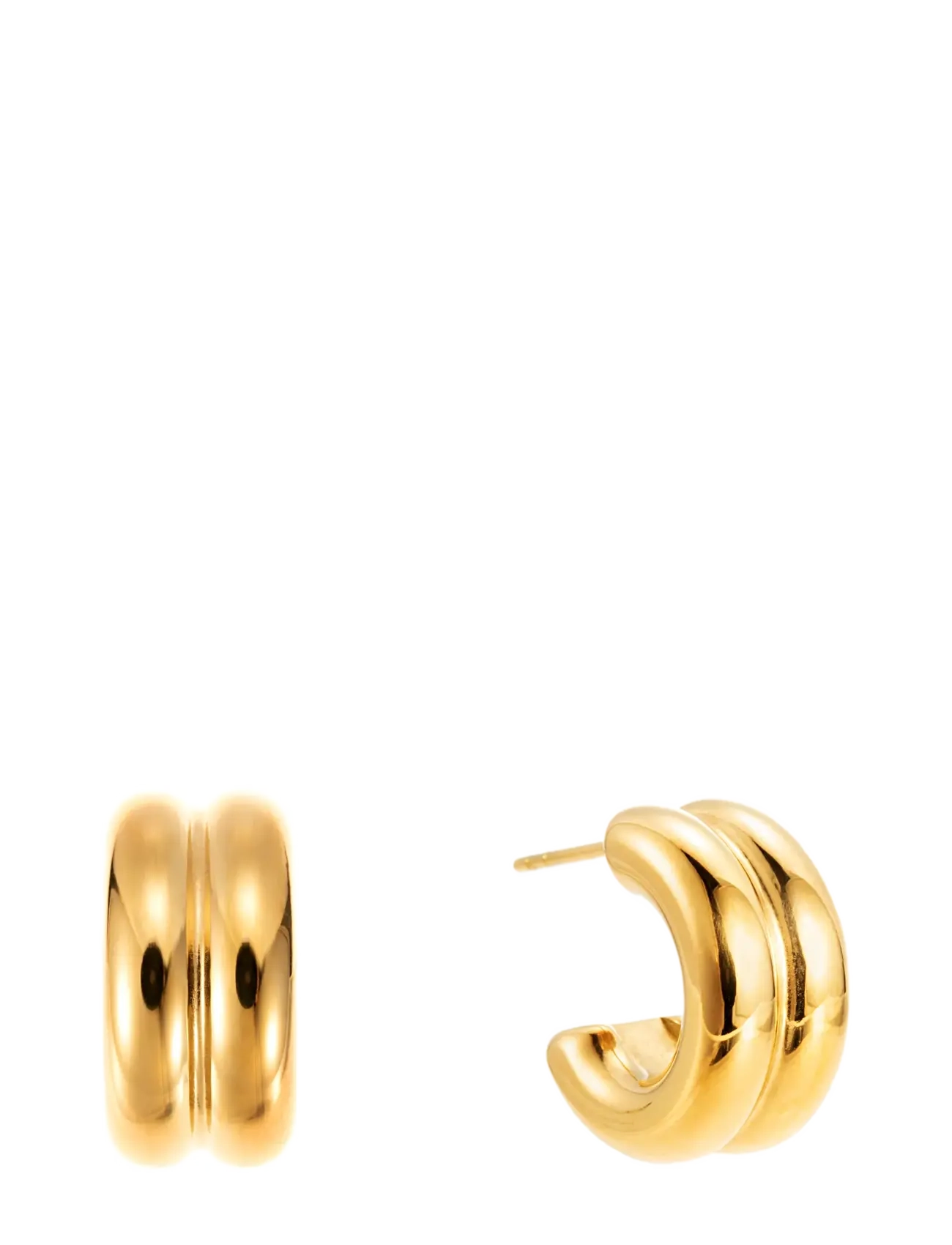By Jolima Small double  hoop - Örhängen - GOLD / gold