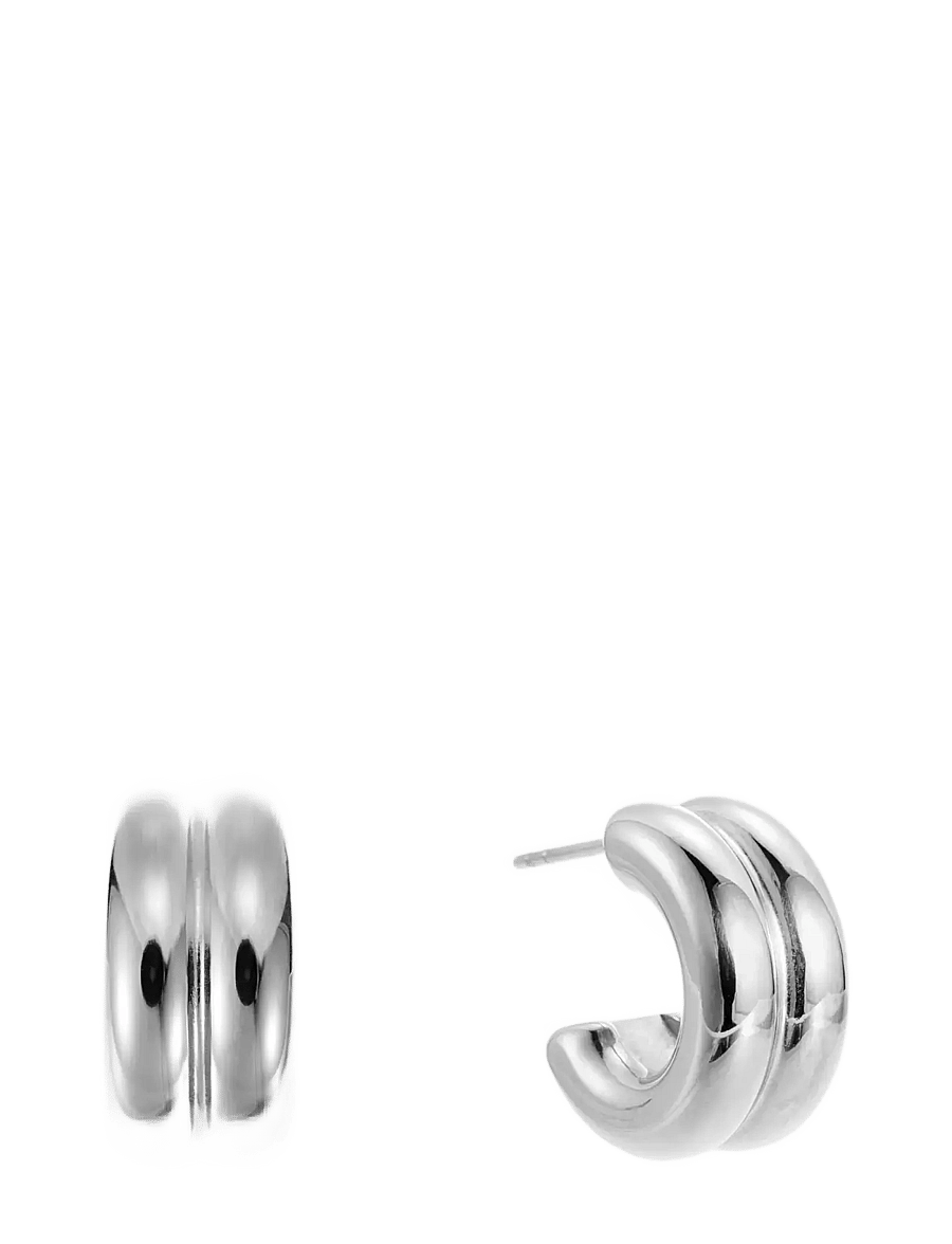 By Jolima - Small double hoop - hoops - silver - 0
