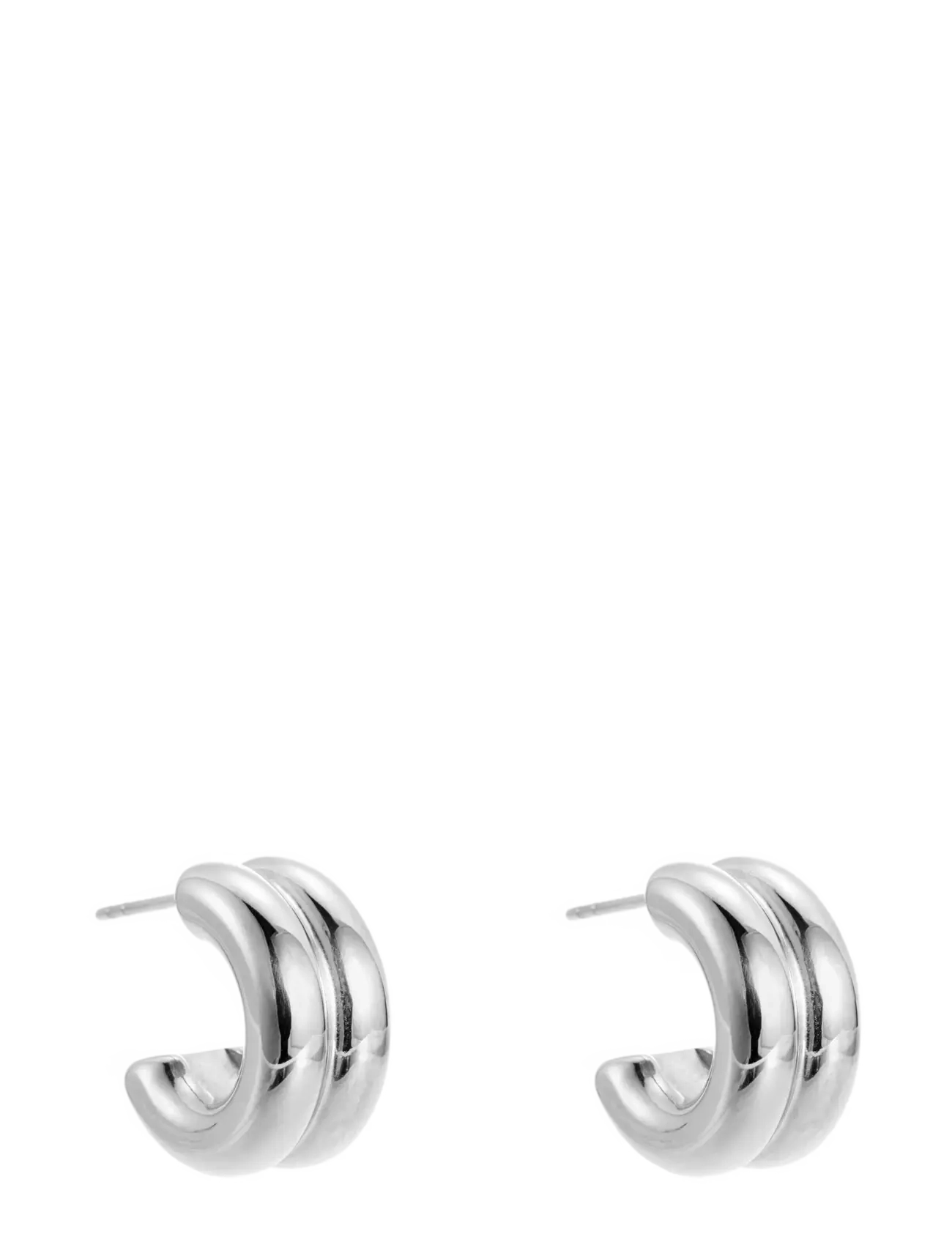 By Jolima - Small double  hoop - hoops - silver - 1