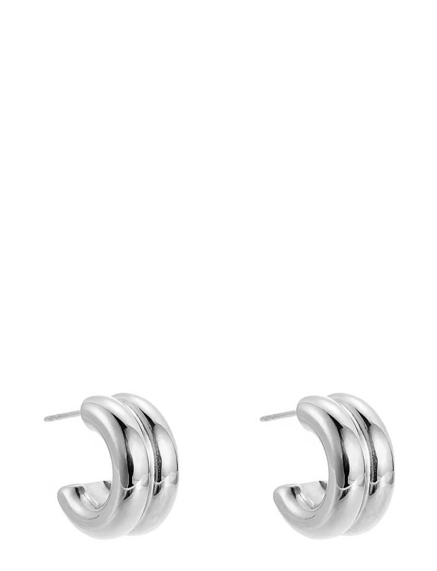 By Jolima - Small double hoop - hoops - silver - 1